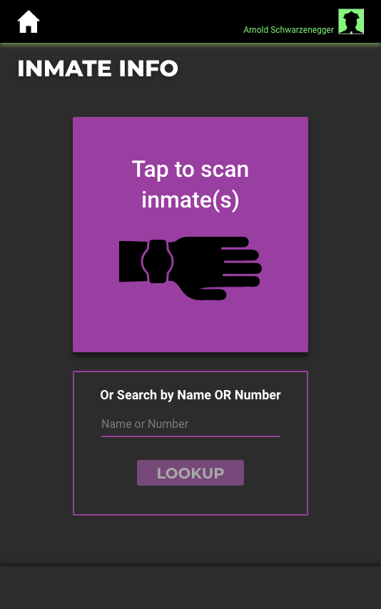Android App Prompt Screen to Either Scan or Manually look up an inmate